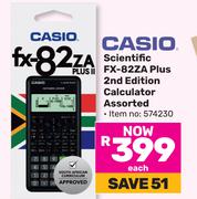 Casio Scientific FX-82ZA Plus 2nd Edition Calculator Assorted-Each