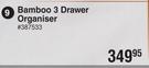 Bamboo 3 Drawer Organiser