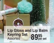 Girls 4 Girls Lip Gloss & Lip Balm Keyring Set-Per Set