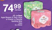 J.C.Le Roux Apple Blossom & Zesty Citrus Or Vivante La Fleurette Sparkling Wine Cans-6 x 250ml Per P