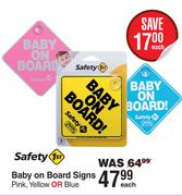 Safety 1st Baby On Board Signs-Each