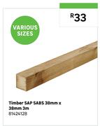 Timber SAP SABS 38mm x 38mm 3m 81424128