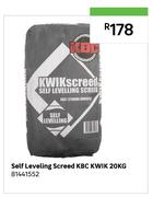 KBC Kwik 20Kg Self Leveling Screed 81441552