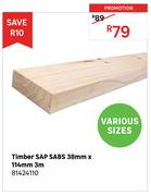 Timber SAP SABS 38mm x 114mm 3m 81424110