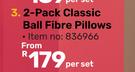 2-Pack Classic Ball Fibre Pillows-Per Set