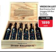 Vrede En Lust Boet Erasmus Red Vintages Gift Box-6 x 750ml Each