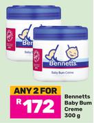 Bennetts Baby Bum Creme-For Any 2 x 300g