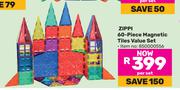 Zippi 60 Piece Magnetic Tiles Value Set-Per Set