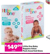 Little One Baby Nappies Value Pack Assorted Sizes-Each