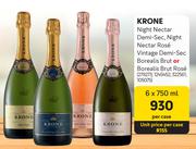 Krone Night Nectar Demi-Sec,Night Nectar Rose Vintage Demi Sec Borealls Brut-6 x 750ml Per Case