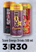 Score Energy Drinks-For 3 x 500ml
