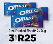 Oreo Enrobed Biscuits 2's Pack-For 3 x 34g