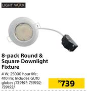 Lightworx 8 Pack Round & Square Downlight Fixture