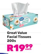 Great Value Facial Tissues-200s