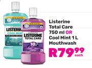 Listerine Total Care 750ml Or Cool Mint Mouthwash 1L