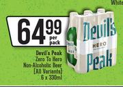 Devil's Peak Zero To Hero Non Alcoholic Beer (All Variants)-6 x 330ml Per Pack