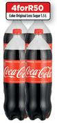 Coke Original Less Sugar-For 4x1.5Ltr