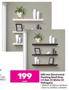 600mm Decor Wood Floating Shelf Grey Or oak Or White Or Mahogany-Each