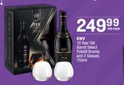 KWV 10 Year Old Barrel Select Potstill Brandy And 2 Glasses-750ml Per Pack 