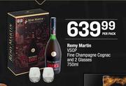 Remy Martin VSOP Fine Champagne Cognac And 2 Glasses-750ml Per Pack