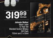 Johnnie Walker Black Lable 12 Year Old Blended Scotch Whiskey-750ml And 2x50ml Per Pack