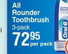 Oral B All Rounder Toothbrush 3 Pack-Per Pack
