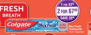 Colgate Max Fresh Toothpaste Assorted-For 2 x 75ml