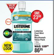 Listerine Cool Mint Zero Mouthwash Value Pack-1L