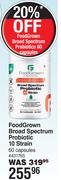 Food Grown Broad Spectrum Probiotic 10 Strain 60 Capsules