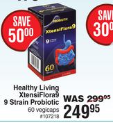 Healthy Living Xtensi Flora9 9 Strain Probiotic 60 Vegicaps