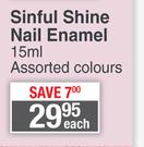 Sinful Shine Nail Enamel (Assorted Colours)-15ml Each