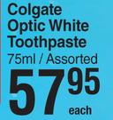 Colgate Optic White Toothpaste Assorted-75ml Each