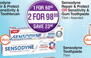 Sensodyne Repair & Protect Or Sensitivity & Gum Toothpaste Assorted-For 1 x 75ml