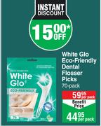 White Glo Eco-Friendly Dental Flosser Picks-70's Pack