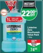 Listerine Zero Mouthwash Value Pack-1Ltr
