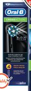 Oral B Cross Action Black Edition Brush Heads-4 Per Pack