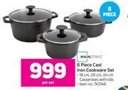 Mainstays 6 Piece Cast Iron Cookware Set-Per Set