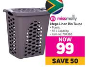 Miss Molly Mega Linen Bin Taupe