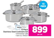 Mainstays 13 Piece Stainless Steel Cookware Set-Per Set