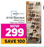 Mainstays 10 Tier Shoe Rack