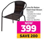 Lima Pe Rattan Steel Chair Brown