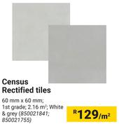 Census Rectified Tiles-60mm x 60mm Per Sqm