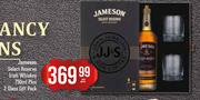 Jameson Select Reseve Irish Whiskey-750ml PLus 2 Glass Gift Pack Per Pack