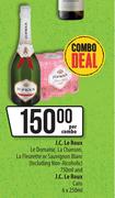 J.C.Le Roux Le Domaine,La Chanson,Le Fleurette Or Sauvignon Blanc 750ml & J.C.Le Roux Cans 6x250ml