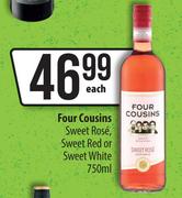 Four Cousins Sweet Rose, Sweet Red Or Sweet White-750ml Each