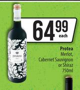 Protea Merlot, Cabernet Sauvignon Or Shiraz-750ml Each