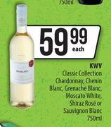 KWV Classic Collection Chardonnay,Chenin Blanc,Grenache Blanc,Moscato White-750ml Each