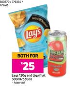 Lays 120g & Liqui Fruit 300ml/330ml-Both For