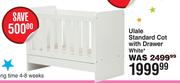 Baby Things Ulale Standard Cot With Drawer White