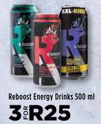 Reboost Energy Drinks-For 3 x 500ml